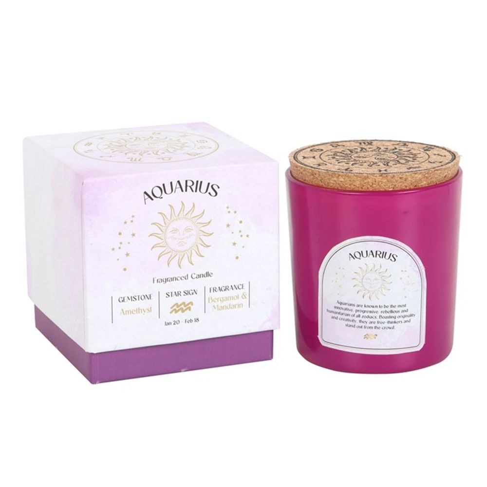 Aquarius Bergamot & Mandarin Gemstone Zodiac Candle N/A