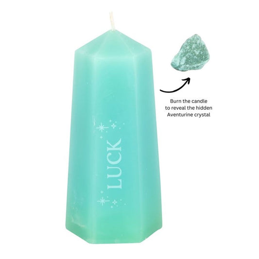 Luck Crystal Candle with Rough Green Aventurine N/A