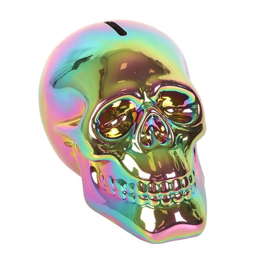 16cm Metallic look Skull Money Bank N/A