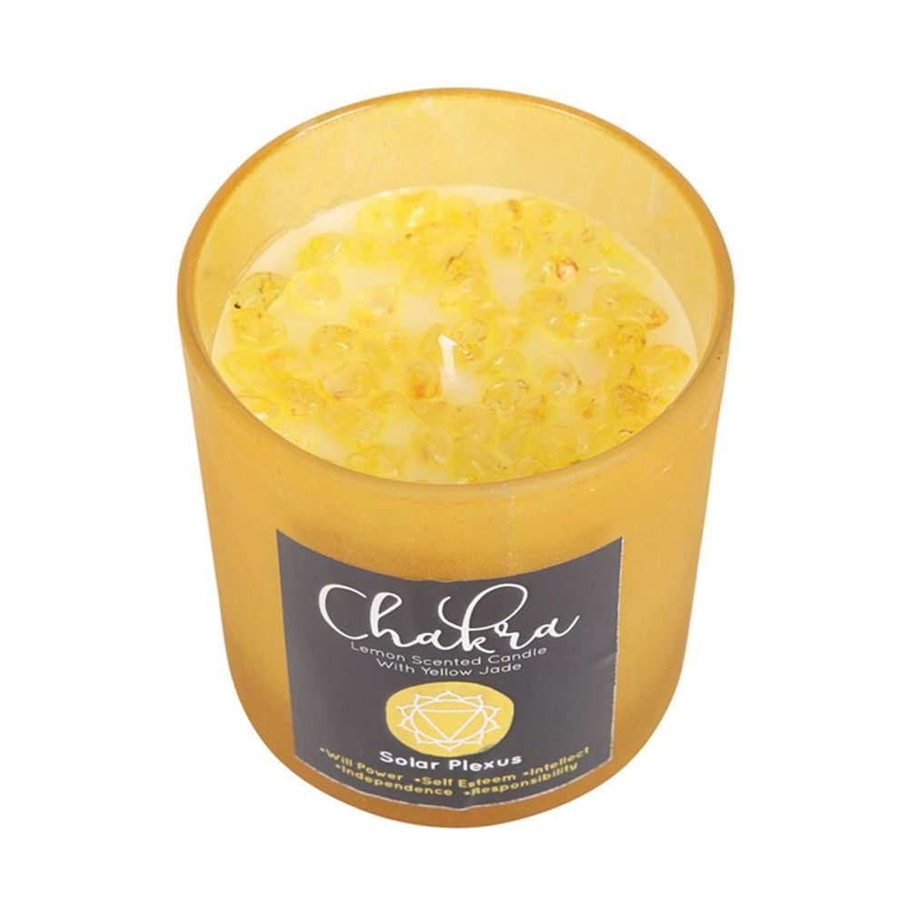 Solar Plexus Chakra Lemon Crystal Chip Candle N/A