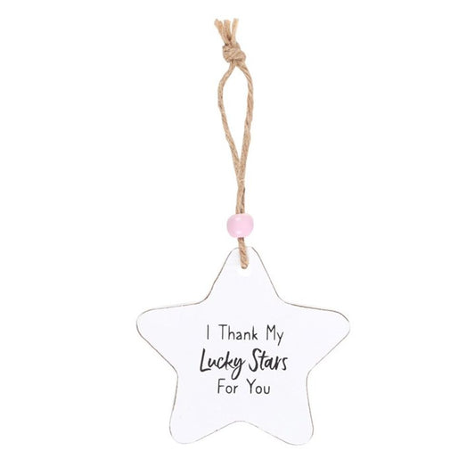 I Thank My Lucky Stars Hanging Star Sentiment Sign N/A