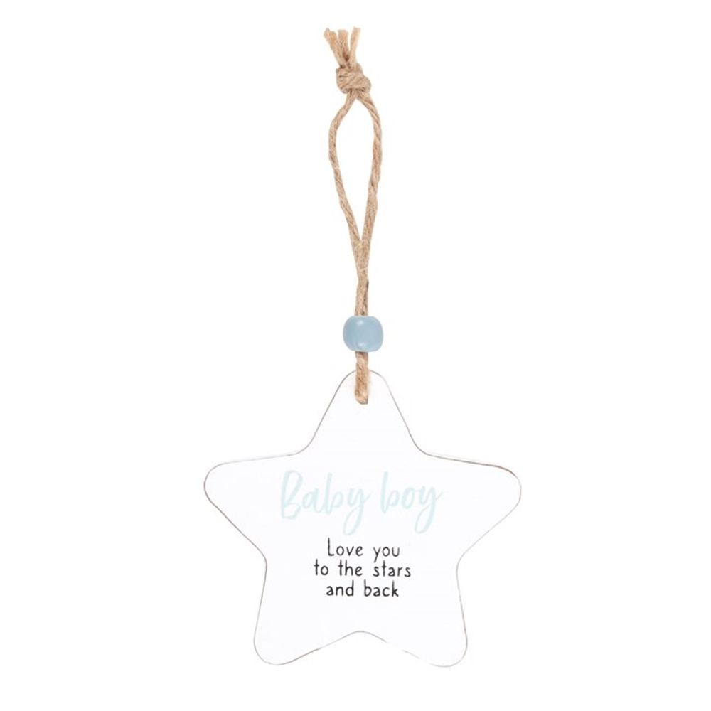 Baby Boy Hanging Star Sentiment Sign N/A