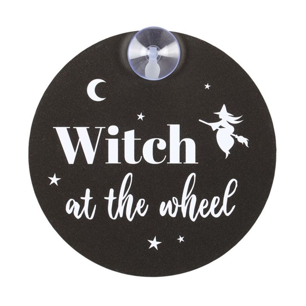 Witch at the Wheel Window Sign N/A