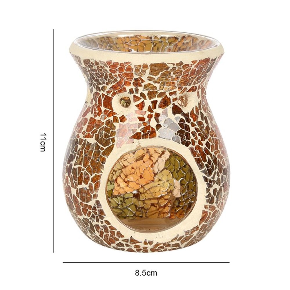 Small Brown Crackle Oil Burner N/A