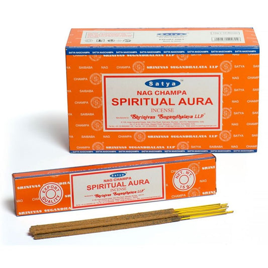 Set of 12 Packets of Spiritual Aura Incense Sticks by Satya N/A