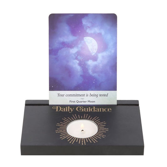 Black Daily Guidance Tarot Card Stand Tealight Holder N/A