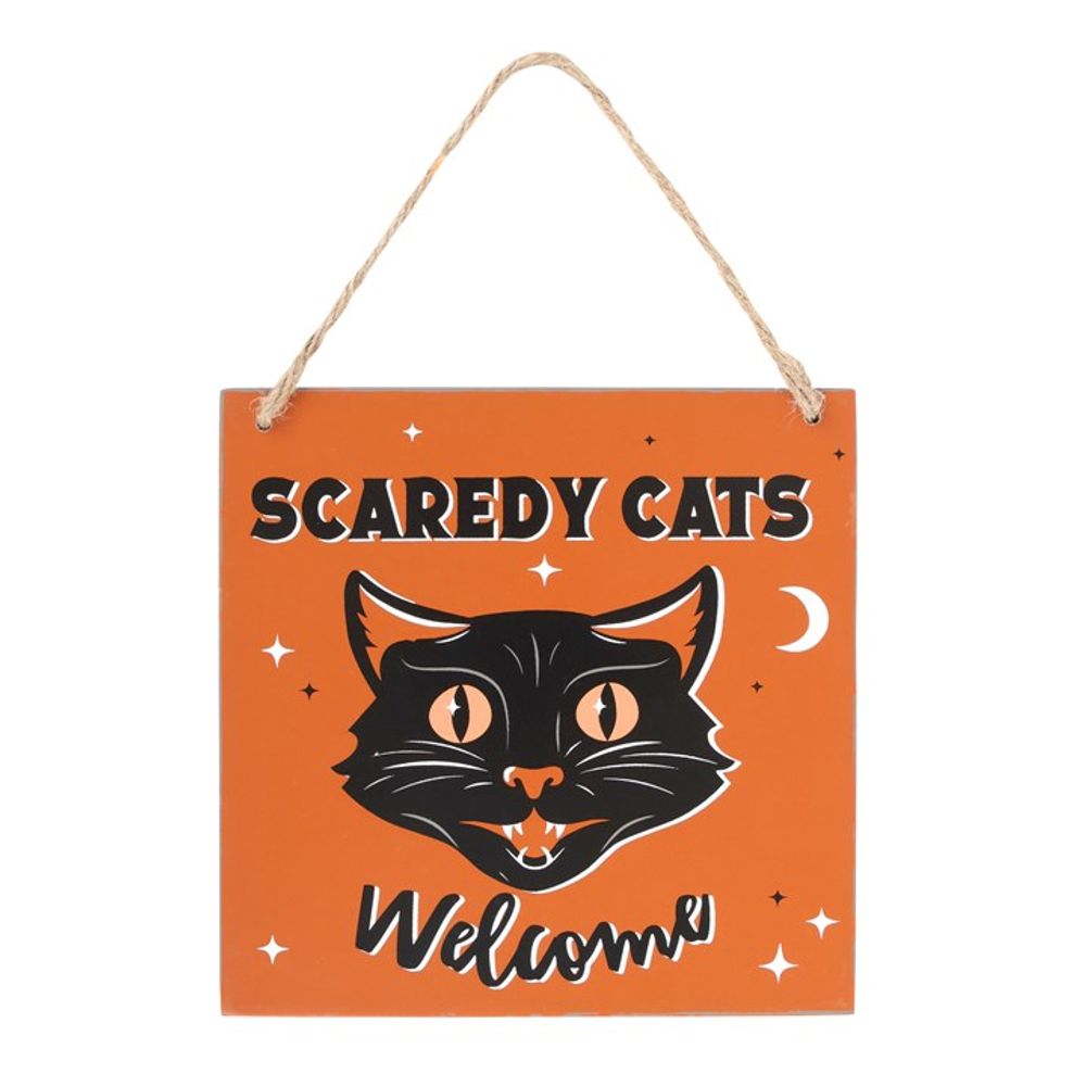 Scaredy Cats Welcome Hanging Sign N/A