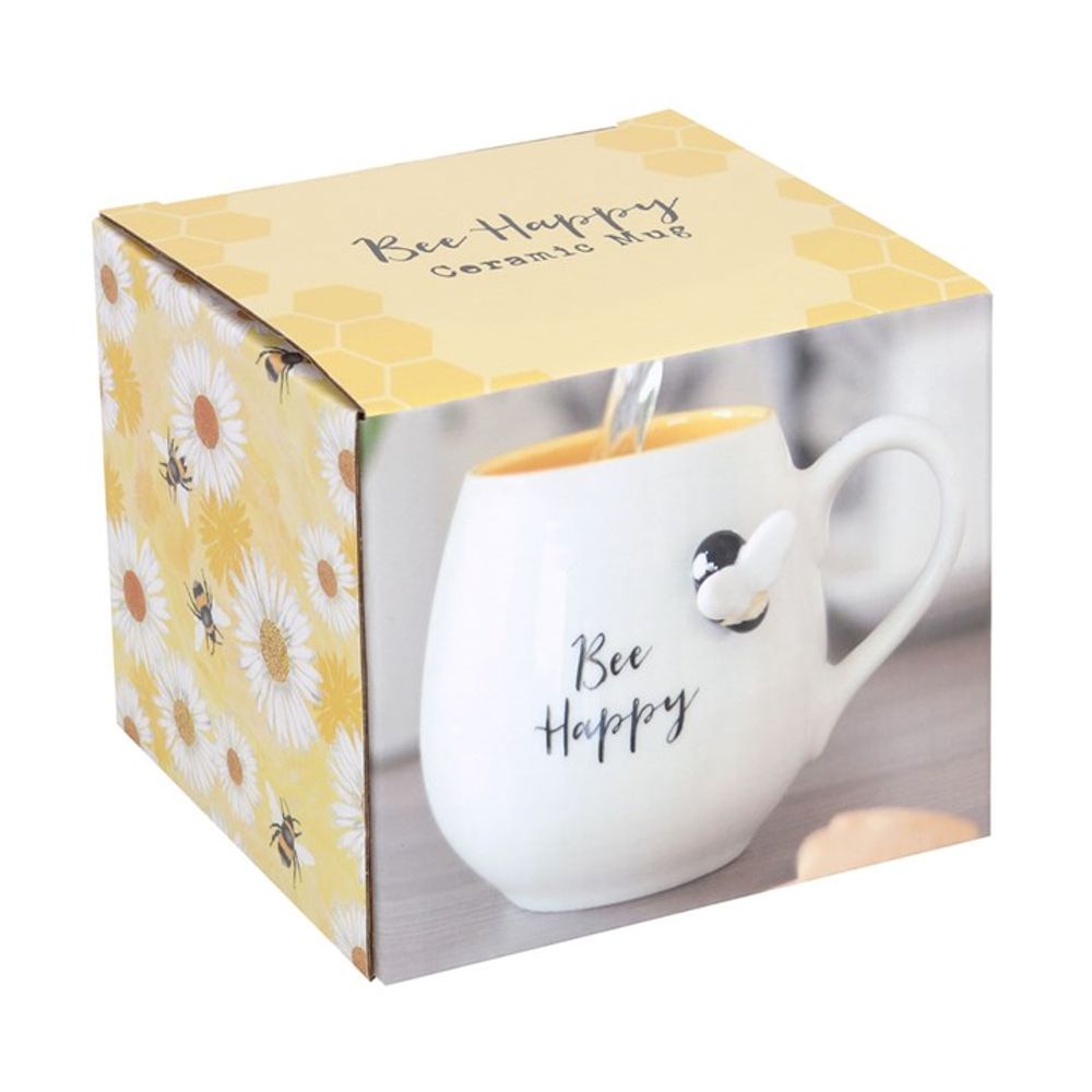 3D Bee Happy Rounded Mug N/A