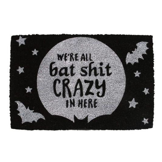 Black Bat Shit Crazy Doormat N/A