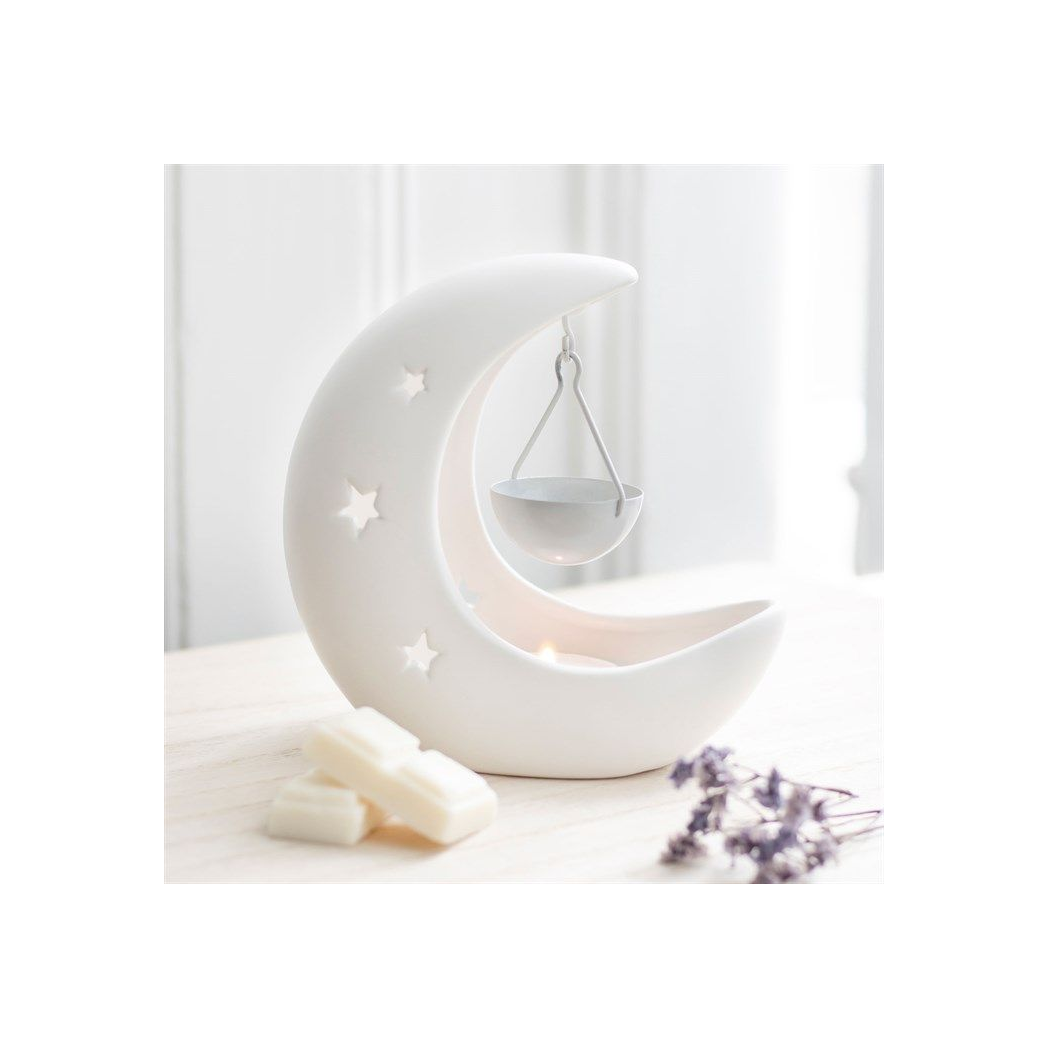 White Crescent Moon Hanging Oil Burner N/A