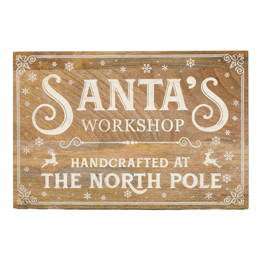 30cm Santa's Workshop Wall Plaque N/A