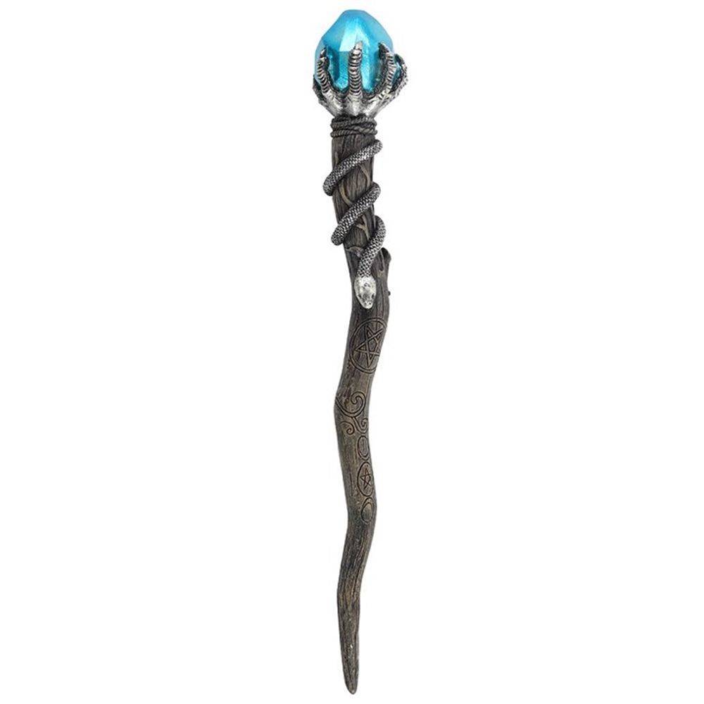 Silver Claw Wand with Blue Gem N/A