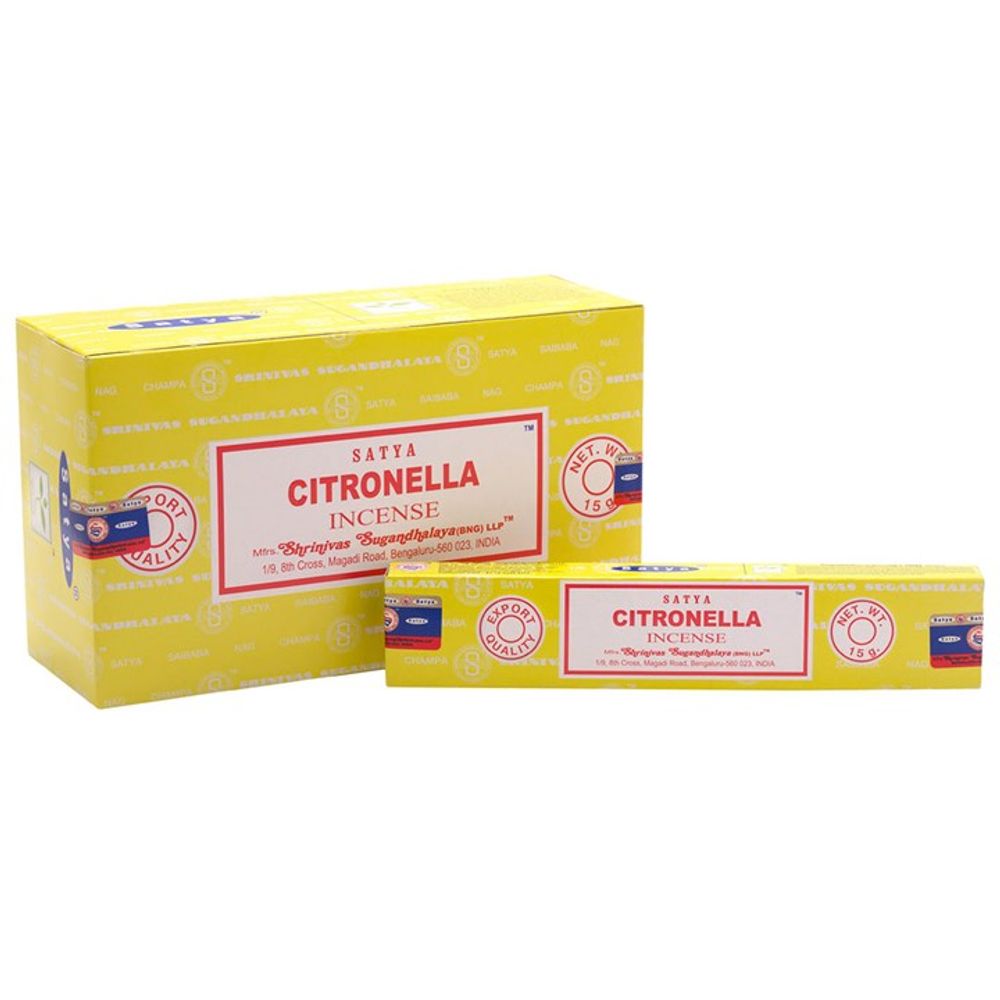 Set of 12 Packets of Citronella Incense Sticks by Satya N/A