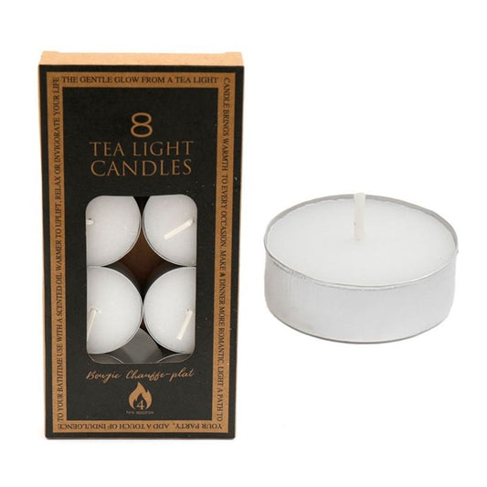 Pack of 8 4-Hour Unscented Tealight Candles N/A