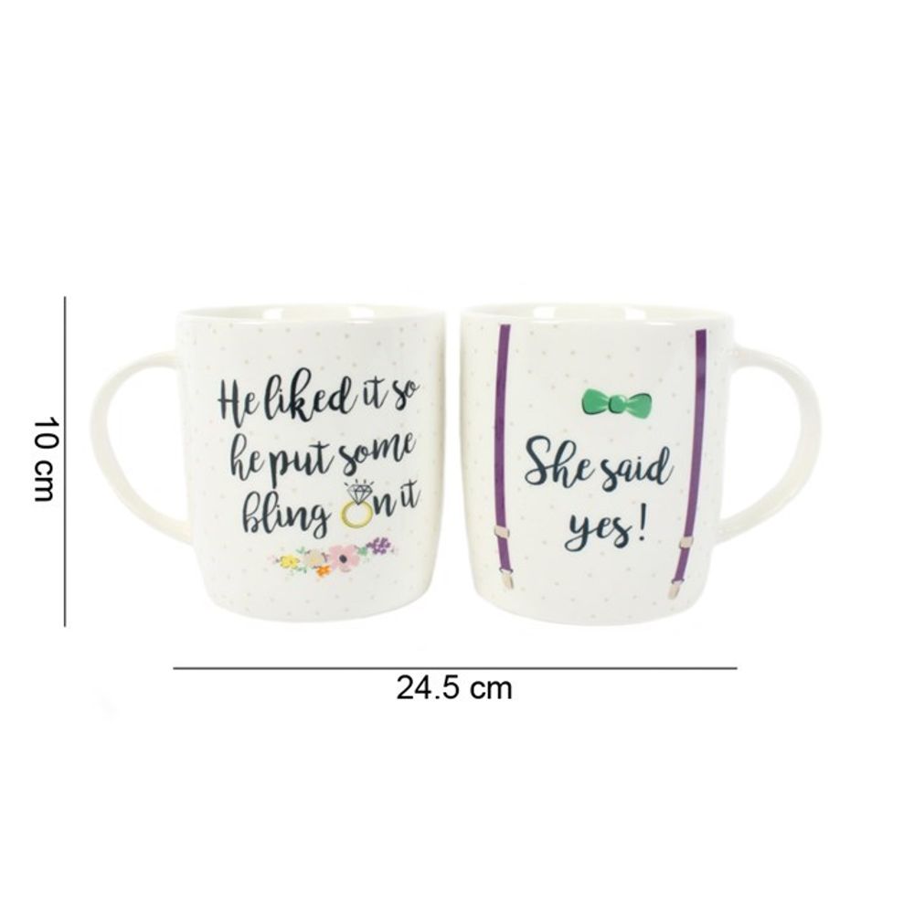 Set of 2 She Said Yes Mugs N/A