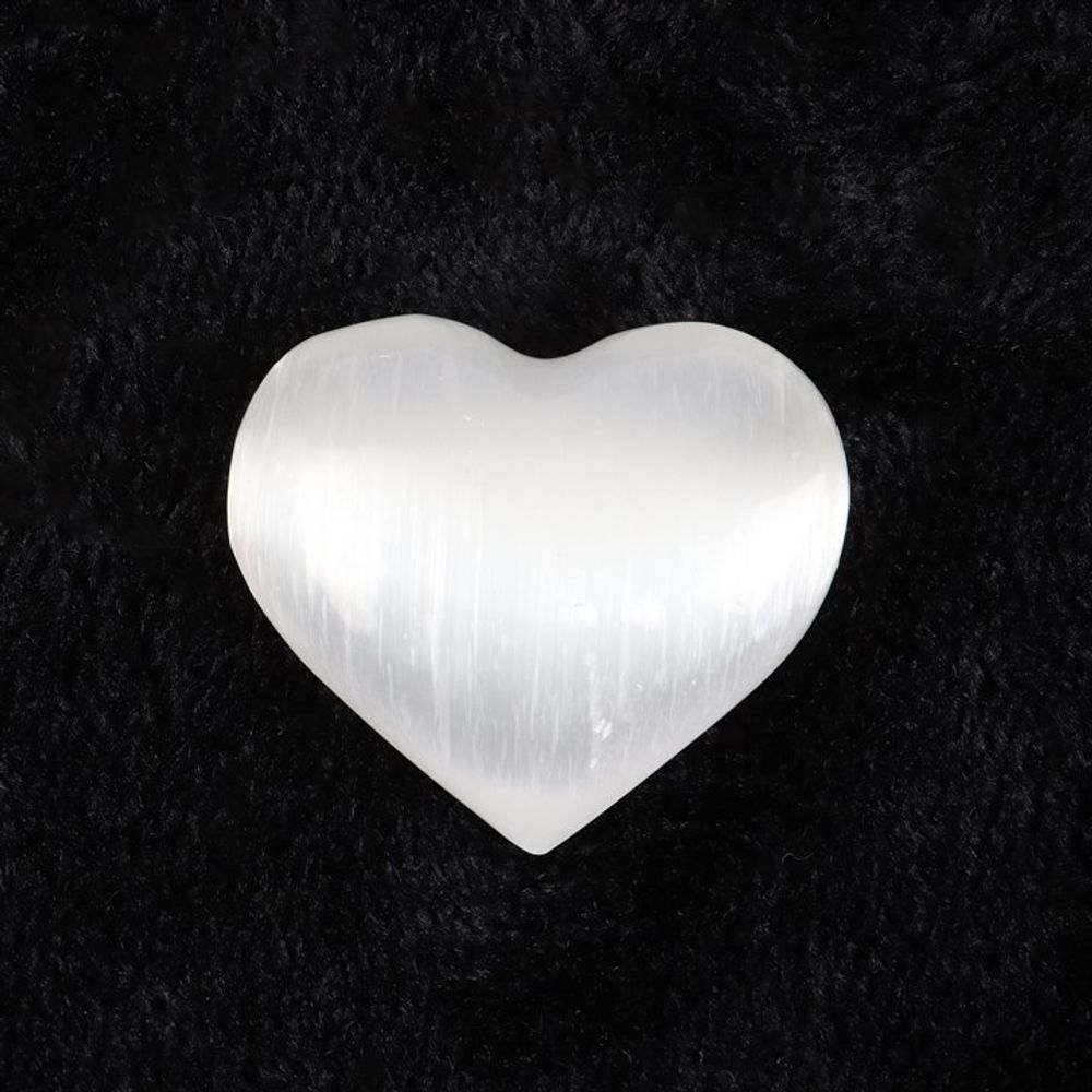 Small Selenite Crystal Heart N/A