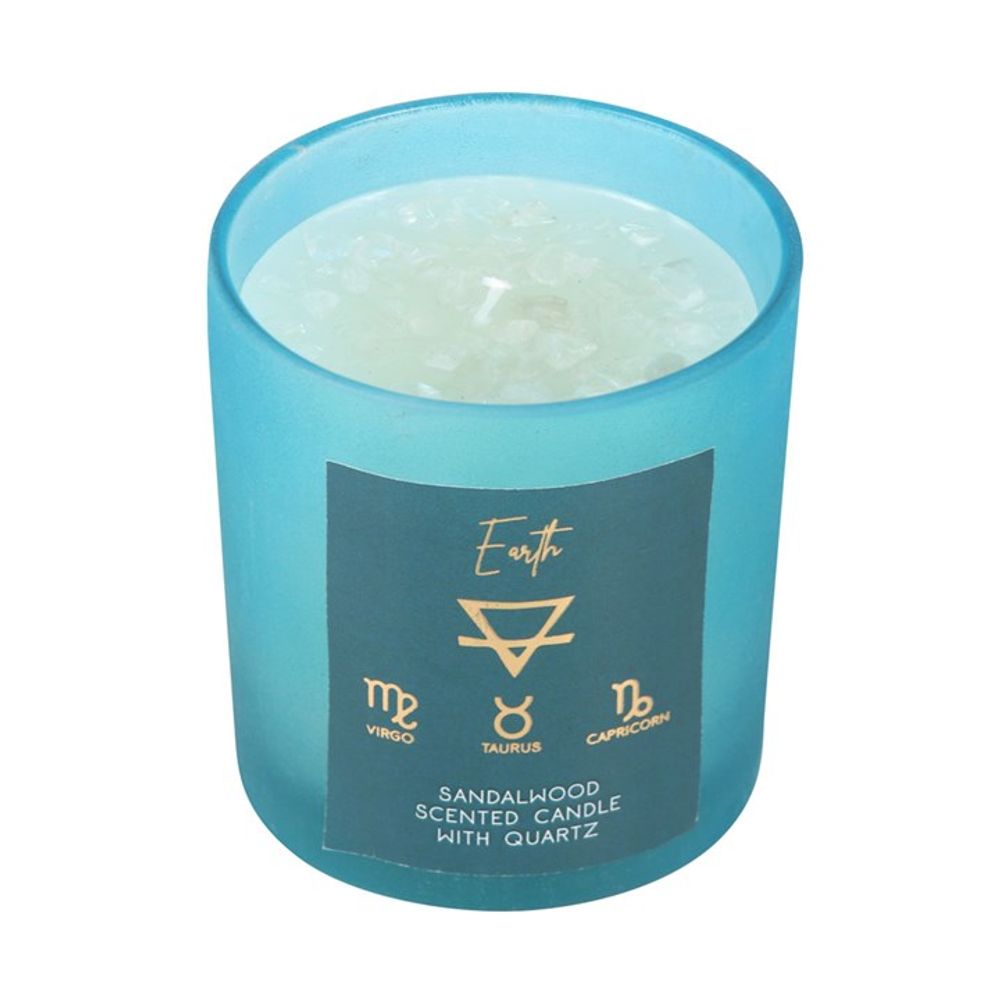 Earth Element Sandalwood Crystal Chip Candle N/A