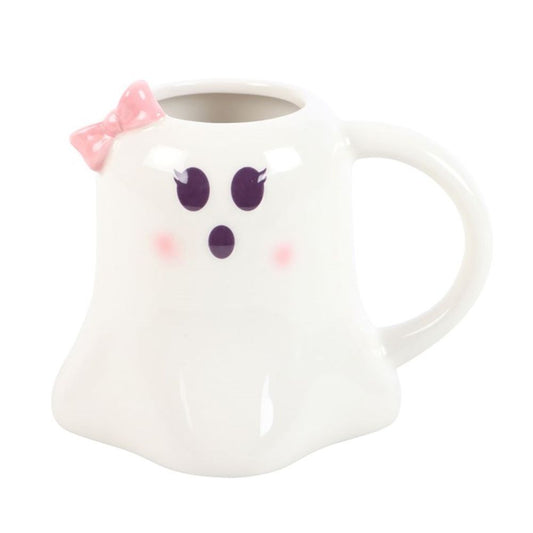 Mrs Boo Ghost Shaped Mug with Bow N/A