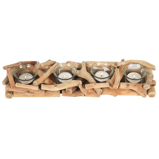 4pc Driftwood Candle Holder N/A