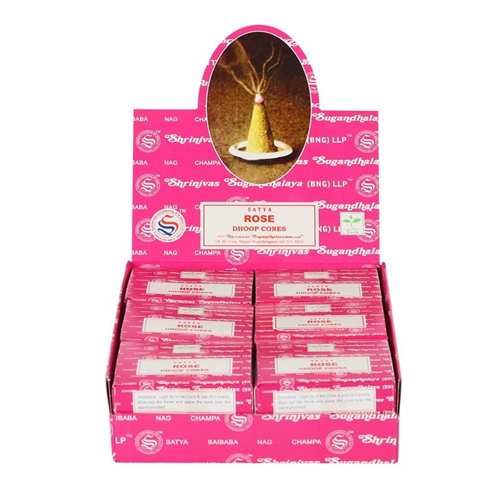 Set of 12 Packets of Rose Dhoop Cones by Satya N/A