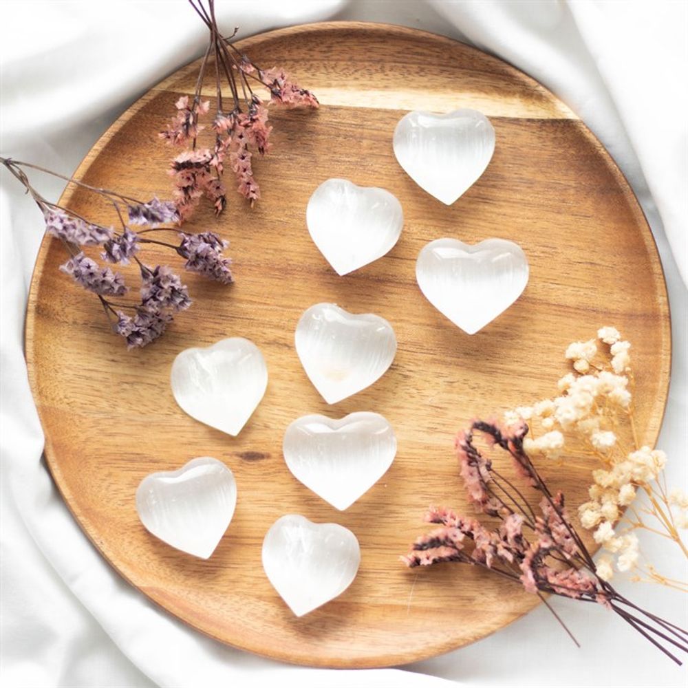 Small Selenite Crystal Heart N/A