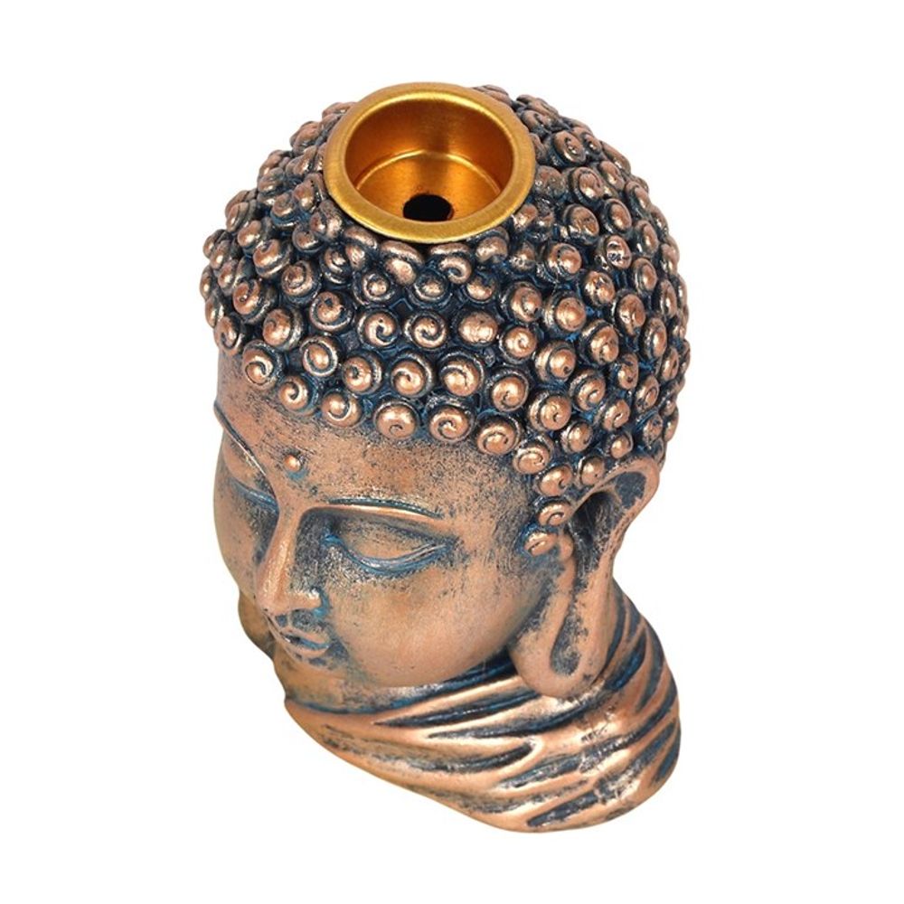 Bronze Buddha Head Backflow Incense Burner N/A