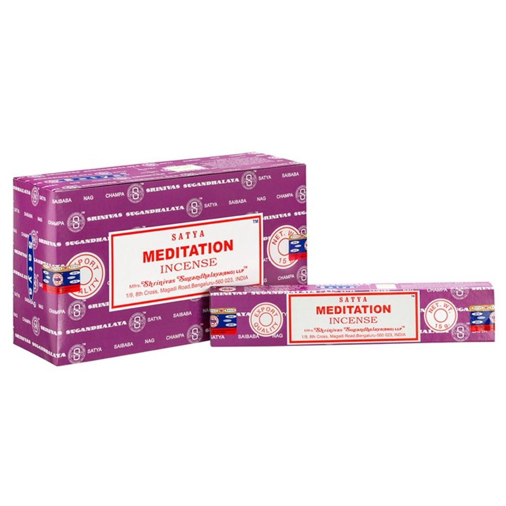 Set of 12 Packets of Meditation Incense Sticks by Satya N/A