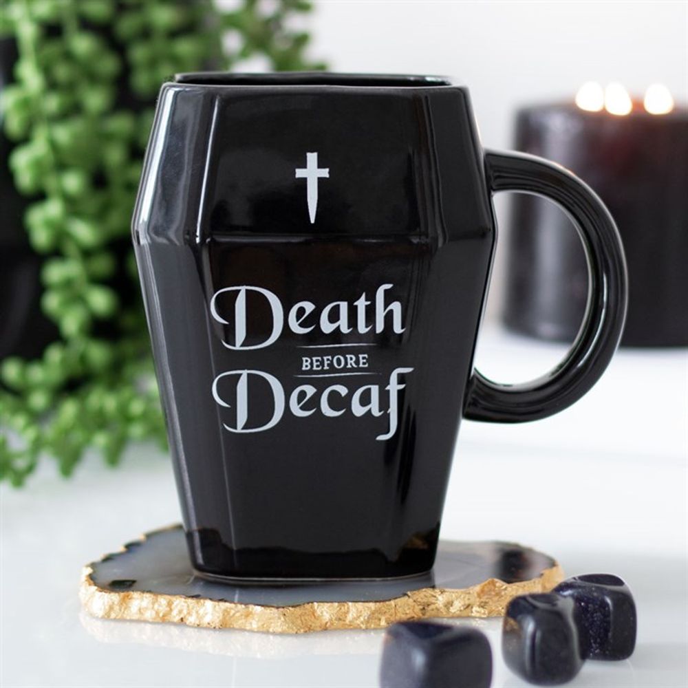 Death Before Decaf Coffin Mug N/A