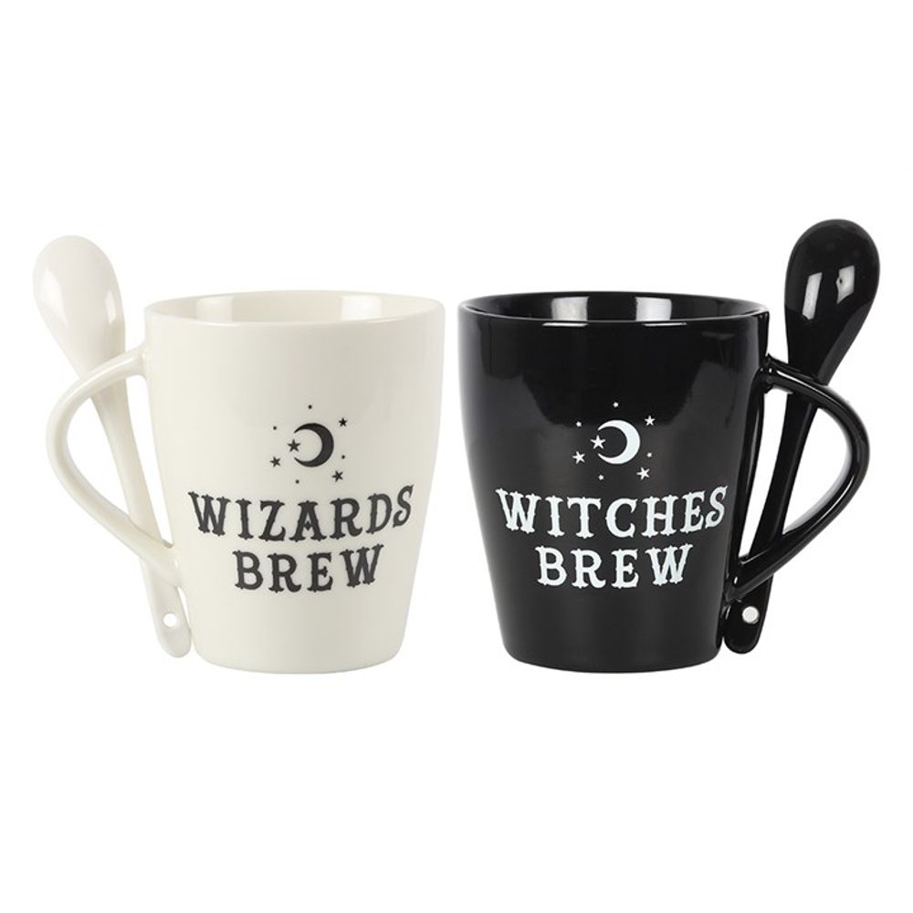 Witch and Wizard Couples Mug and Spoon Set N/A