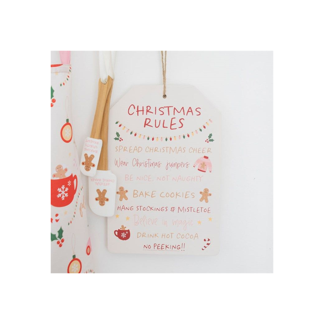 Sugarplum Fun Christmas Rules Hanging Sign N/A