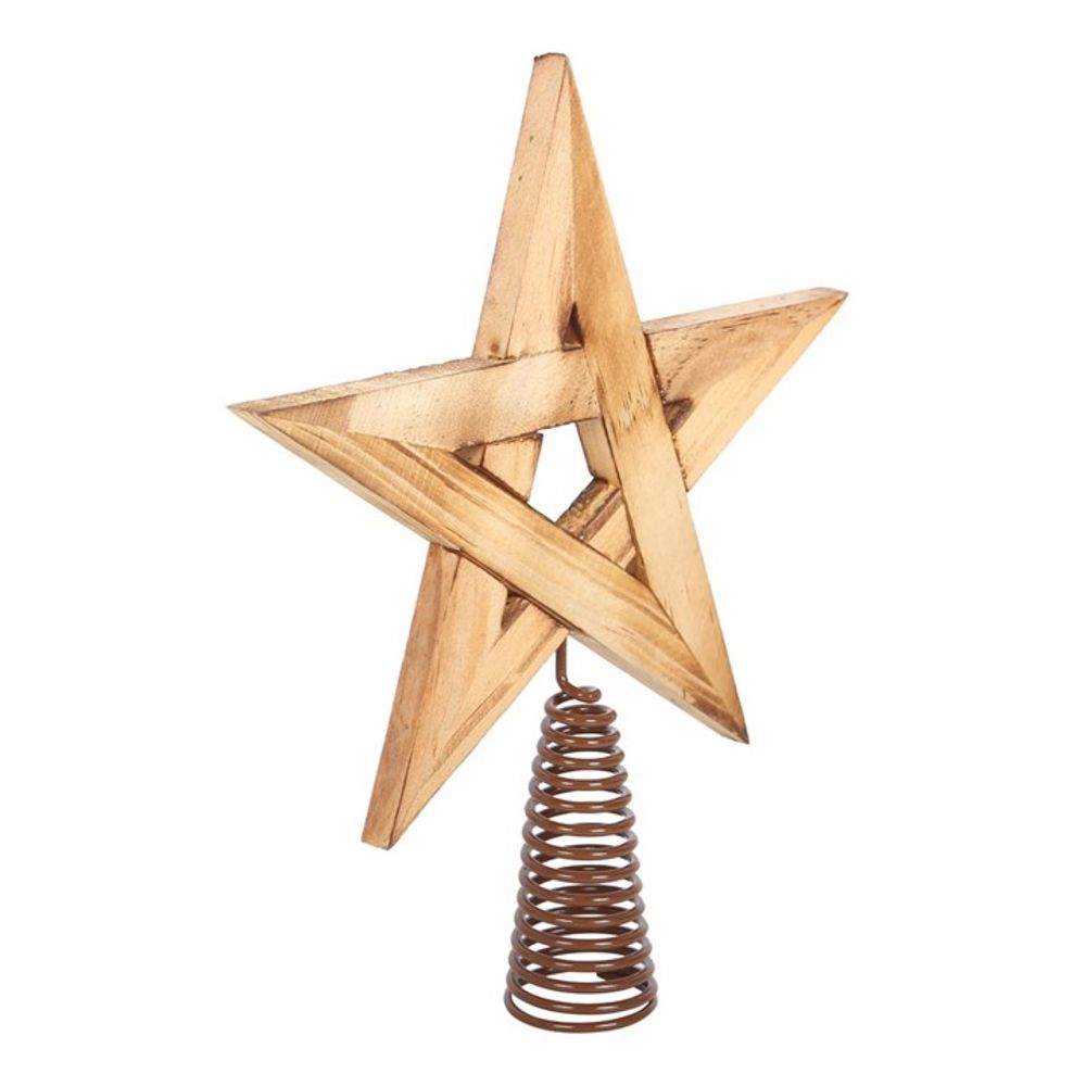 Wooden Pentagram Tree Topper N/A