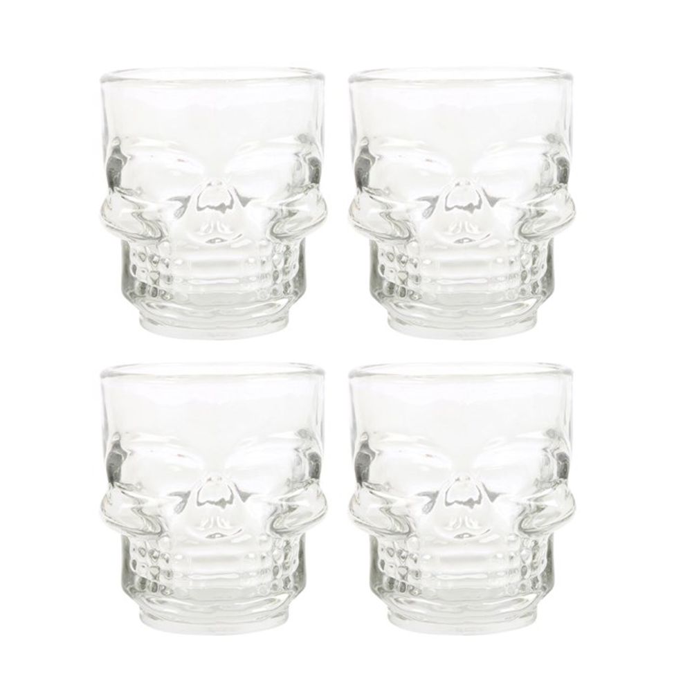 Set of 4 Skull Shot Glasses Set N/A