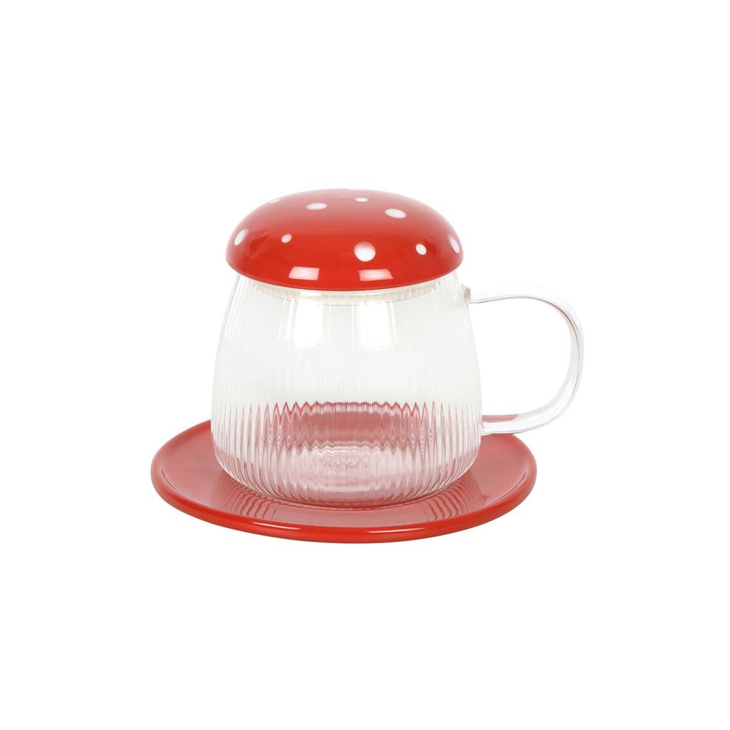 Glass Mushroom Mug and Saucer N/A