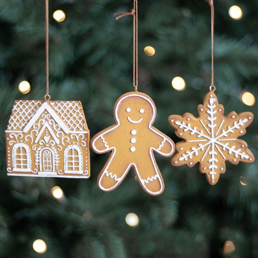 Set of 3 Hanging Gingerbread Decorations N/A