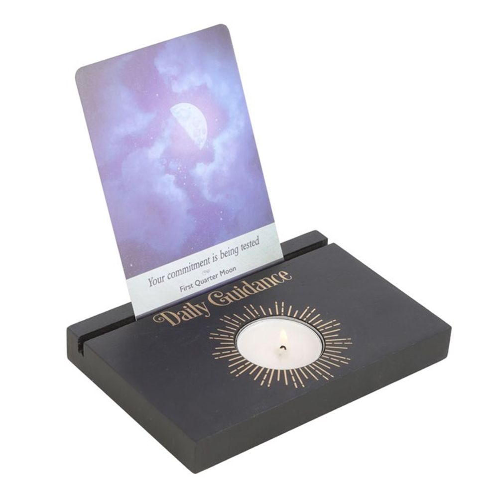 Black Daily Guidance Tarot Card Stand Tealight Holder N/A