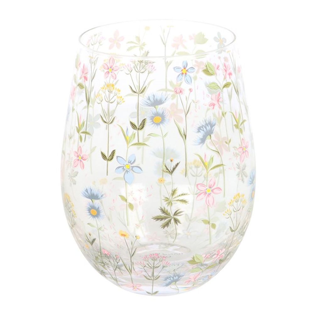 Floral Print Stemless Glass N/A