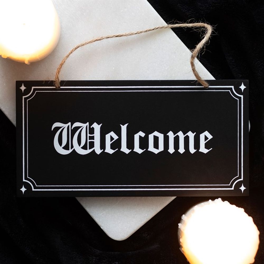 Gothic Welcome Hanging Sign N/A