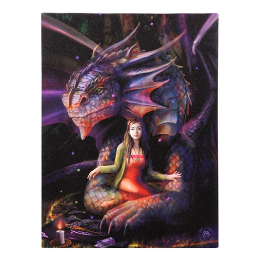 19x25cm Spirit Dragon Canvas Plaque by Anne Stokes N/A