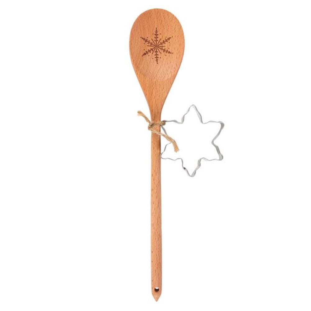 Snowflake Wooden Spoon Baking Set N/A