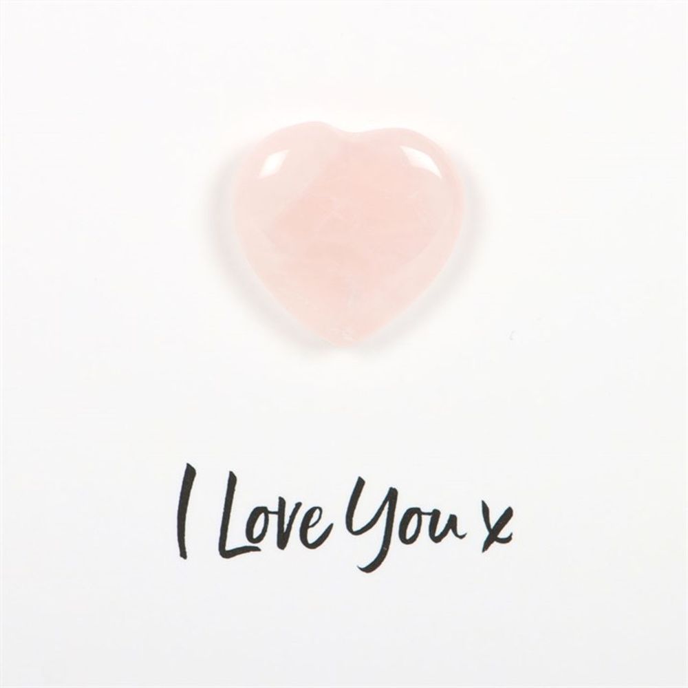 I Love You Rose Quartz Crystal Heart Greeting Card N/A