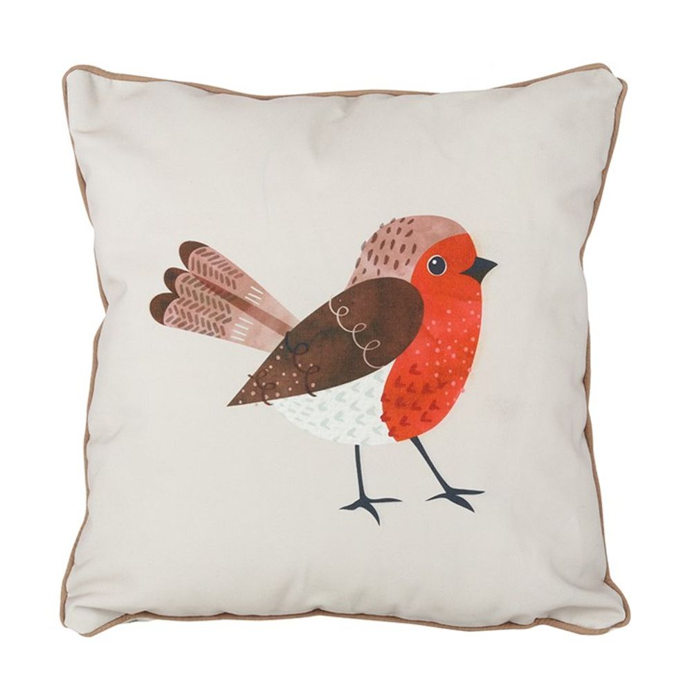 Winter Robin Square Cushion N/A