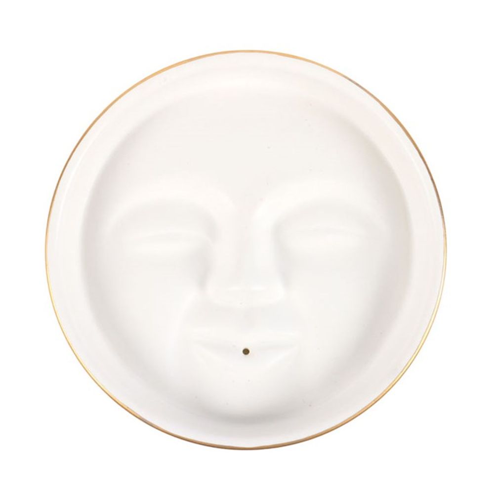 White Moon Face Incense Stick Holder N/A