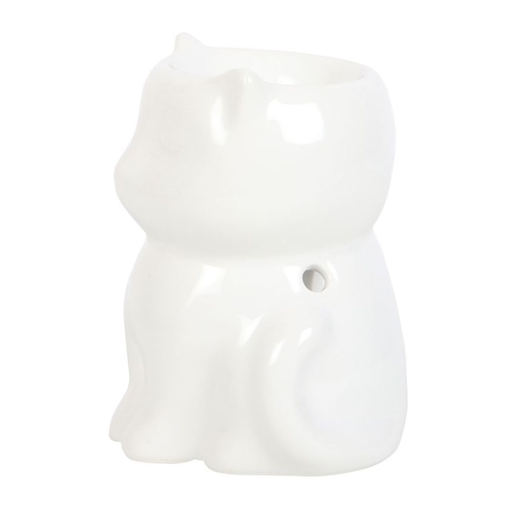 Shiny White Cat Oil Burner N/A