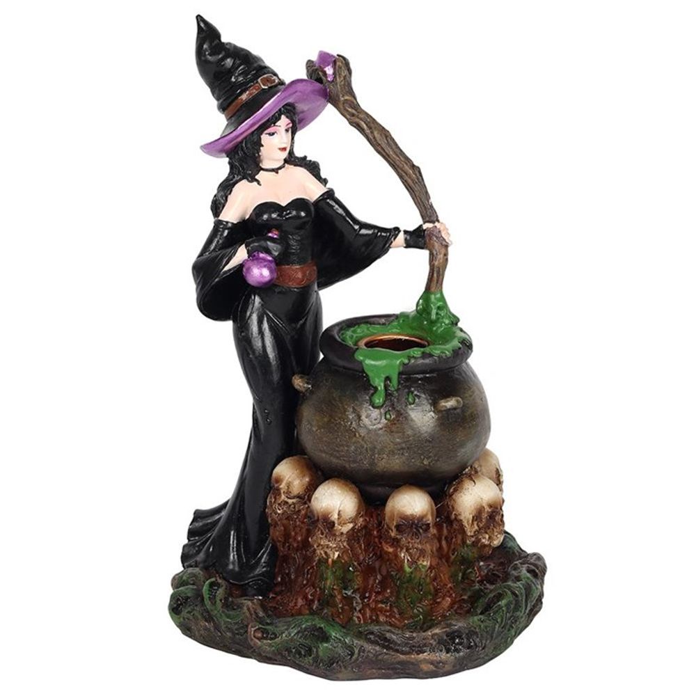 Witch with Cauldron Backflow Incense Burner N/A