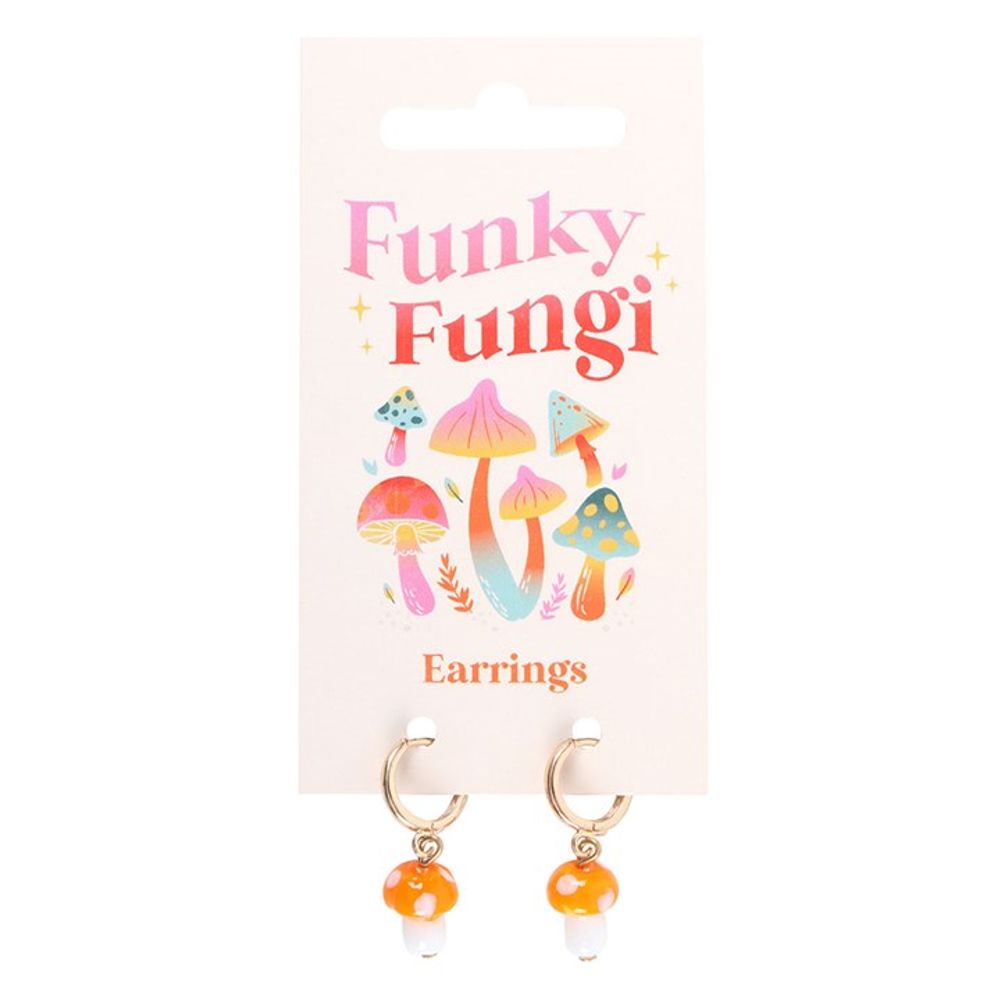 Orange Mushroom Dangle Earrings N/A