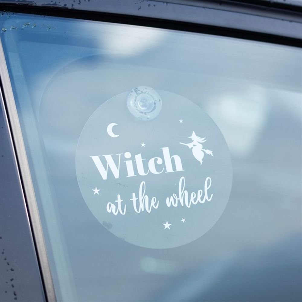 Witch at the Wheel Window Sign N/A