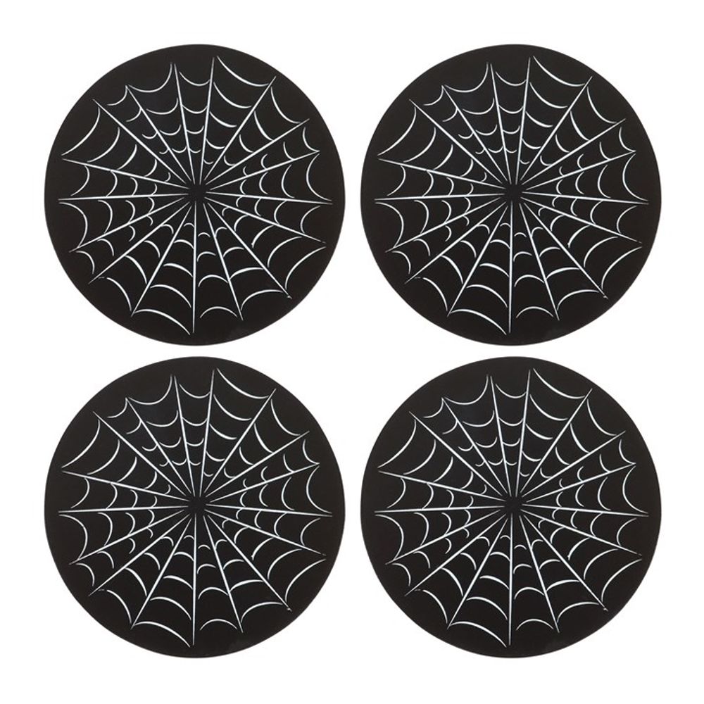 Black Spiderweb Coaster Set N/A