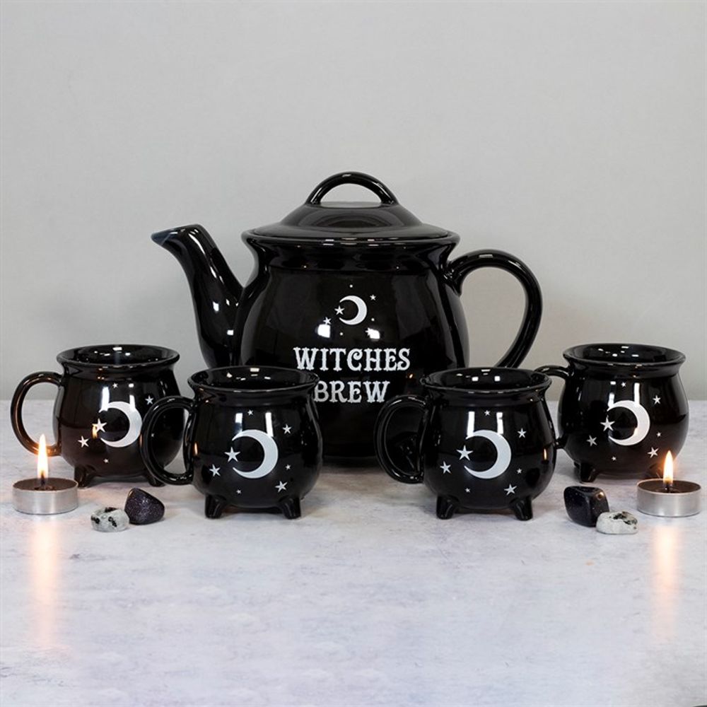 Witches Brew Ceramic Cauldron Tea Set N/A