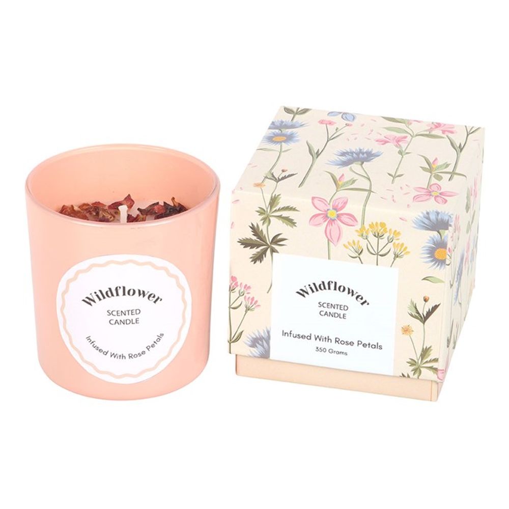 Wildflower Candle with Rose Petals N/A