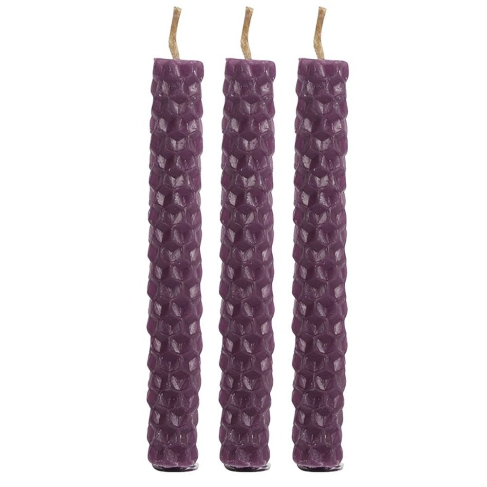 Set of 6 Purple Beeswax Spell Candles N/A